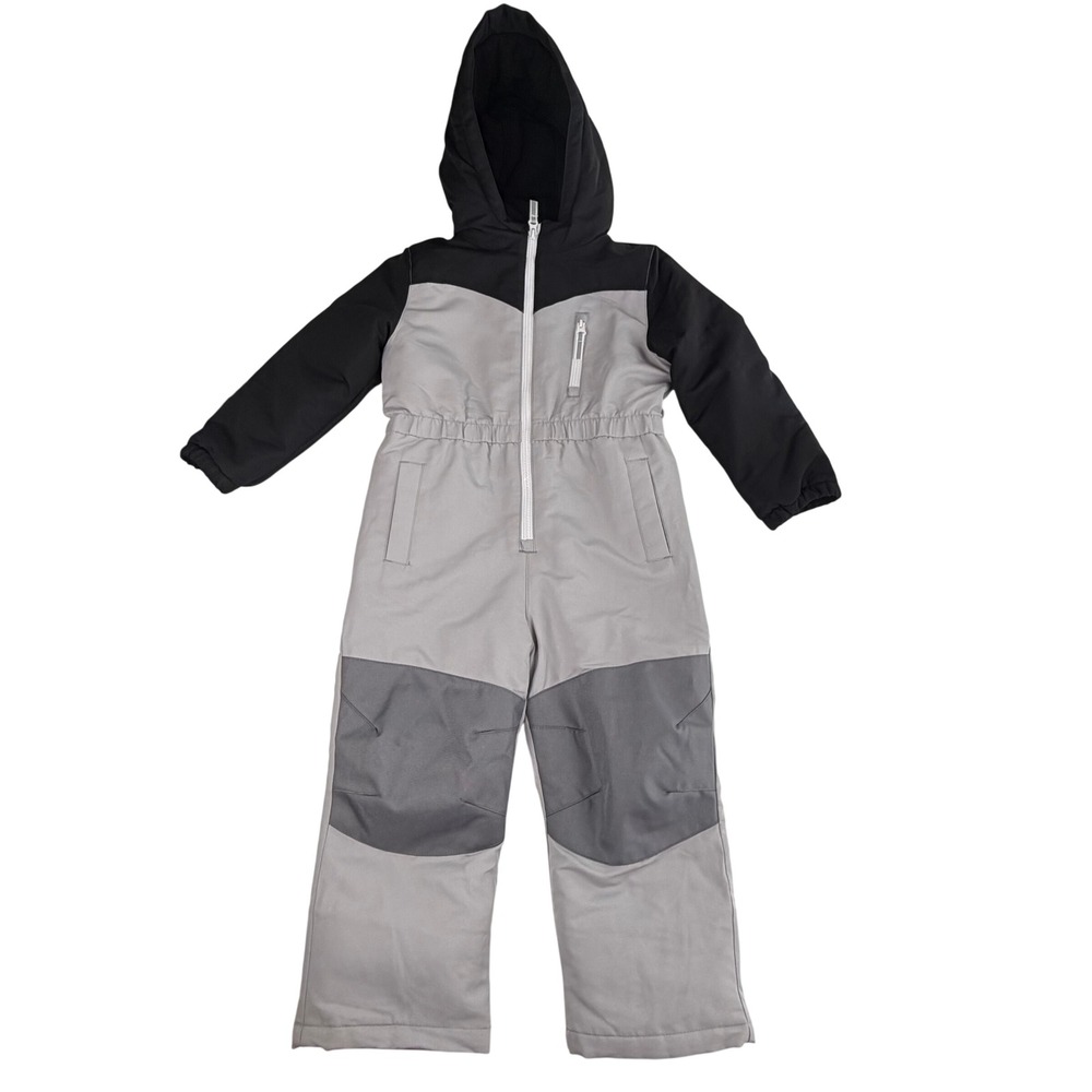 Swiss Tech Boys Hooded Waterproof Snow Suit Fleece Lined Kids Size 5T Gray/Black